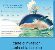 carte d'invitation Leila et la Baleine